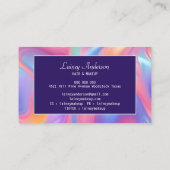 Carte De Visite Stylish Trendy groovy neon faux holographic (Dos)