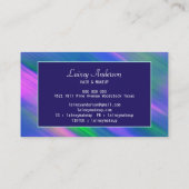 Carte De Visite Stylish Trendy groovy neon green blue purple (Dos)