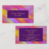 Carte De Visite Stylish Trendy groovy neon pink yellow purple (Devant / Derrière)