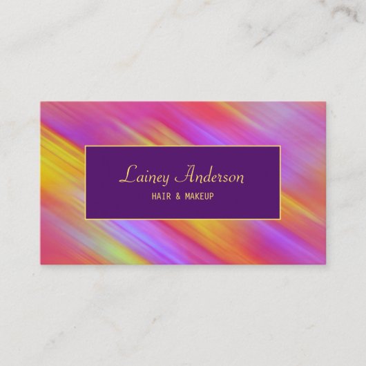 Carte De Visite Stylish Trendy groovy neon pink yellow purple (Devant)
