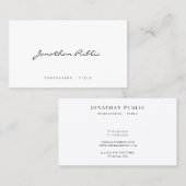 Carte De Visite Stylish Trendy Modern Minimalist Template Script (Devant / Derrière)