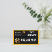 Carte De Visite Stylish Yellow Taxi Boxes Driving Cab (Debout devant)