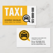 Carte De Visite Stylish Yellow TAXI Driver (Devant / Derrière)