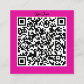 Carte de visite Stylist Carré rose chaud avec code (Dos)