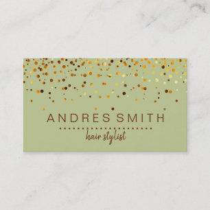 Carte de visite styliste capillaire Paillettes Or 