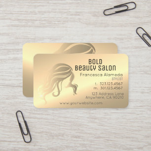 Carte De Visite Styliste De Beauté Cuivres Métalliques 14k D'Or