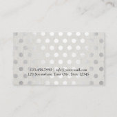 Carte De Visite Styliste de cheveux Chiffres d'argent chic Linge é (Dos)