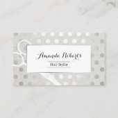 Carte De Visite Styliste de cheveux Chiffres d'argent chic Linge é (Devant)