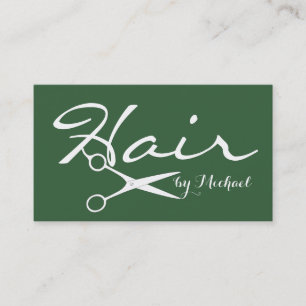 Carte De Visite Styliste de cheveux Elégant Deep Moss Green Arri