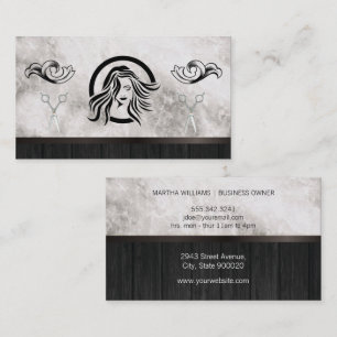 Carte De Visite Styliste de cheveux et beauté   Bois de marbre