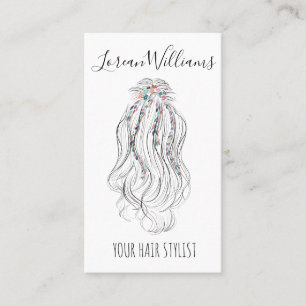 Carte De Visite Styliste de cheveux Fleurs sauvages Boho moderne Q