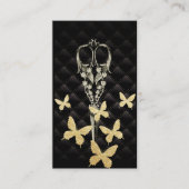 Carte De Visite Styliste de cheveux Moden Gold Butterfly Antique C (Devant)