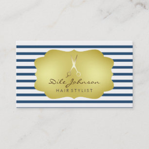Carte De Visite Styliste de cheveux Strited Gold Faux Salon Profes