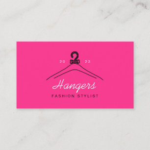Carte De Visite Styliste de mode cintre néon rose