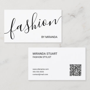 Carte De Visite Styliste de mode de script moderne professionnel