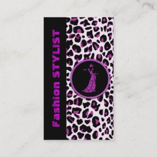Carte De Visite Styliste de mode violet Leopard