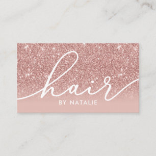 Carte De Visite Styliste des cheveux Rose Gold Parties scintillant