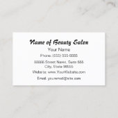 Carte De Visite Styliste des filles roses et noires de beauté (Dos)