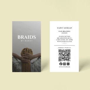 Carte De Visite Styliste des tresses de cheveux photo Code QR