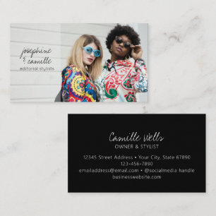 Carte De Visite Styliste éditorial de script tendance pour photo p