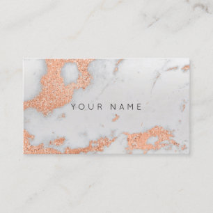 Carte De Visite Styliste en métal marbré d'or en cuivre Rose gri