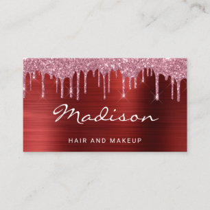 Carte De Visite Styliste Moderne Professionnel Paillettes Rouges
