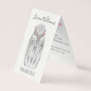 Carte De Visite Styliste Pastel Hair Styliste Braid Hairstyle Fleu