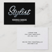 Carte De Visite Styliste | Script métallique (Devant / Derrière)