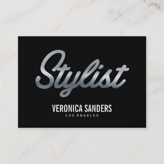 Carte De Visite Styliste | Script métallique (Devant)