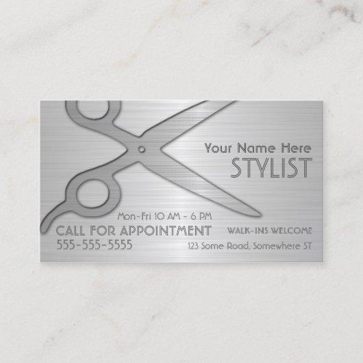 Carte De Visite Styliste Silver (Devant)
