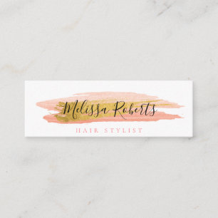 carte de visite styliste tendance or et rose cheve
