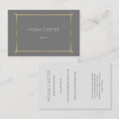 Carte de visite stylistique de cadre d'art déco (Devant / Derrière)