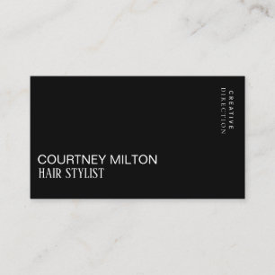 Carte De Visite Stylliste minimaliste des cheveux noirs et blancs