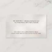 Carte De Visite Stylo à bec noir et perle crème timbre (Dos)