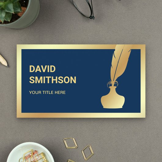 Carte De Visite Stylo à bille bleu marine