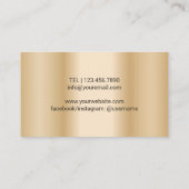 Carte De Visite Stylo à cheveux Moderne ciseau Silver Salon Or (Dos)