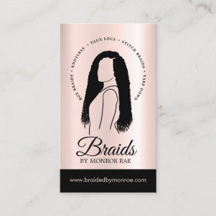 Carte De Visite Stylo à cheveux ou cheveux Braider Braid Salon Ro