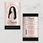 Carte De Visite Stylo à cheveux ou cheveux Braider Braid Salon Ros (Devant / Derrière)