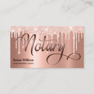 Carte De Visite Stylo à plume en or rose élégant