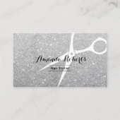 Carte De Visite Stylo cheveux argenté moderne (Devant)