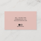 Carte De Visite Stylo Cheveux Flower Ciseaux Blush Rose Salon (Dos)