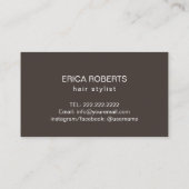 Carte De Visite Stylo Cheveux Moderne Ciseau Or Salon de cheveux (Dos)