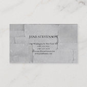 Carte De Visite Stylo Cheveux moderne Gris Mur Design Professionne (Dos)