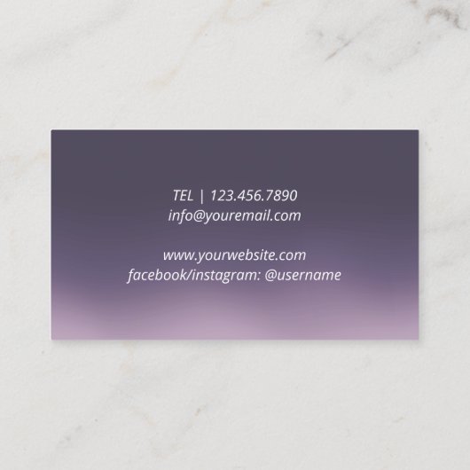 Carte De Visite Stylo Cheveux Moderne Silver Cisor Salon Purple (Dos)