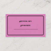 Carte De Visite Stylo Cheveux Rose Et Noir (Dos)