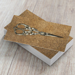 Carte De Visite Stylo cheveux vintage Antique Ciseau Coiffeur