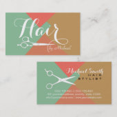 Carte De Visite Stylo-coiffure couleur moderne rétro #8 (Devant / Derrière)