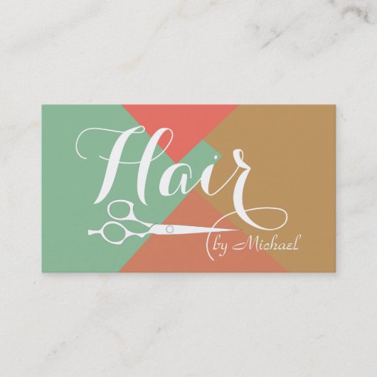 Carte De Visite Stylo-coiffure couleur moderne rétro #8 (Devant)