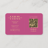 Carte De Visite Stylo de cheveux moderne Monogramme cheveux rose e (Dos)