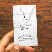 Carte De Visite Stylo de cheveux Monogramme de script moderne